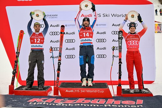 Kitz-Friday-podium-Schieder-Sarrazin-Odermatt-Schieder-SGEPA-20240119-101-110-0605